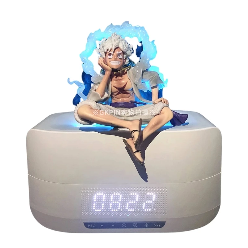 kf S241a92d2c9ef4f76b50124485c49c839j Banpresto One Piece Monkey D Luffy Roronoa Zoro Anime Peripherals Luminous Digital Alarm Clock Ornament Model