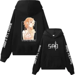 kf S8503702154b34e2ca081525288742f41L Anime Sword Art Online Plus Size Hoodie Kirito And Asuna Men Women Couple Sweatshirts Harajuku Long