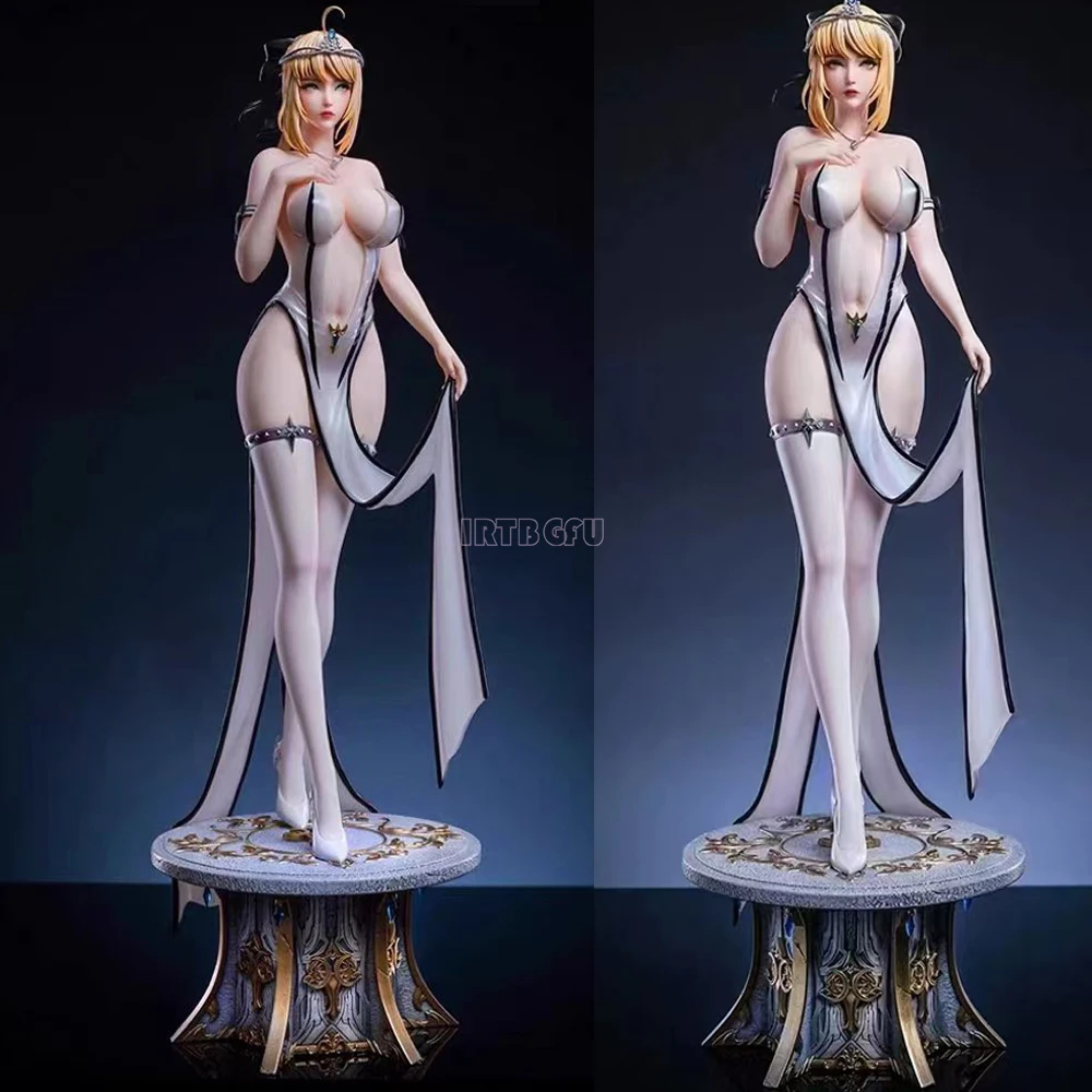 kf S8ae3d49e5c1c4462a1b3e67fff1ccb61r 58cm FATE SABER Altria A Distant Utopia Dress Ver 1 4 Japanese Anime Figures PVC Action