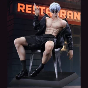 kf Se928507221a04073acf6b02597b8aceba 22Cm Sgs Studio Gk Jujutsu Kaisen Chair Sitting Posture Satoru Gojo Action Figure Statue Model Ornaments